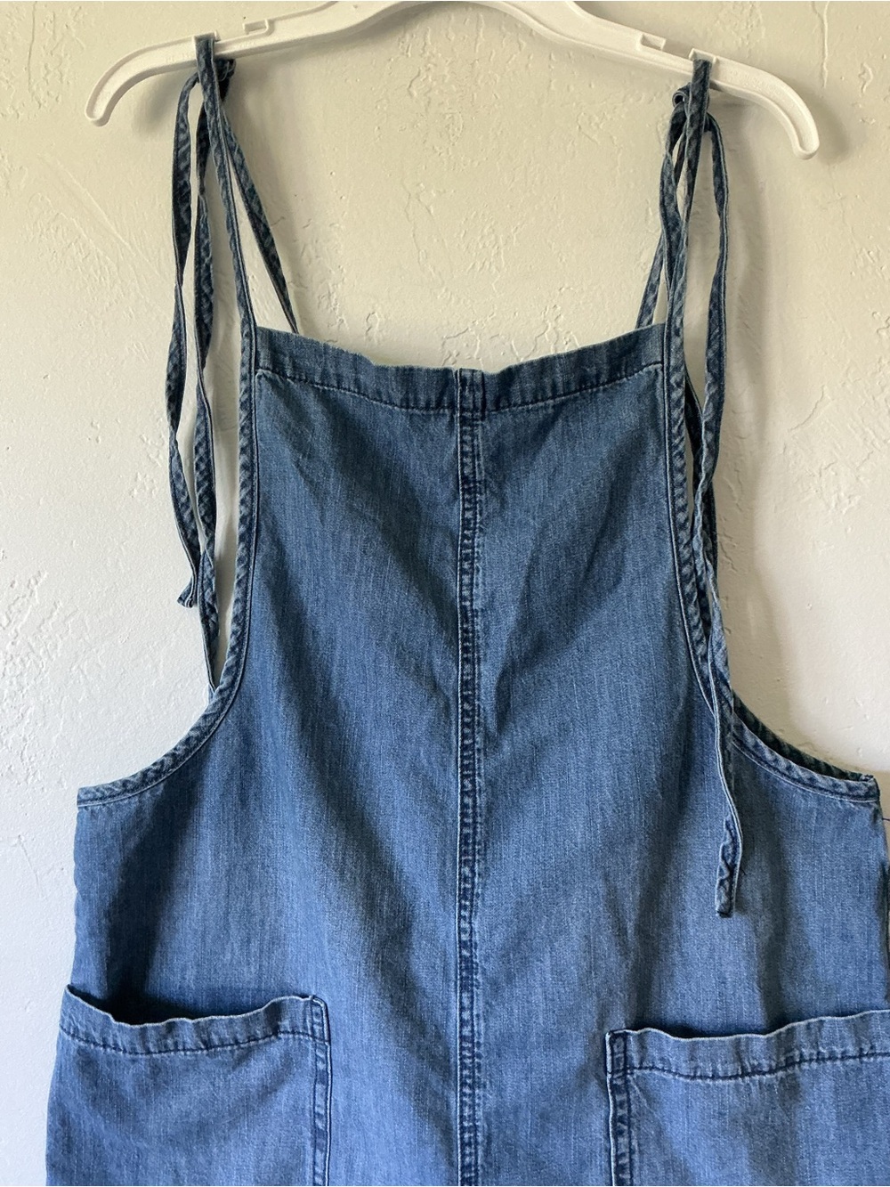 Vanilla Star Denim Tie-Strap Romper with Front Pockets - Picture 4 of 9